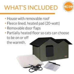 K&H Pet Products Outdoor Heated Kitty House Extra-Wide Cat Shelter -Pet Cat Supplies Store 100535 PT2. AC SS1800 V1624629460