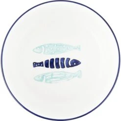 Signature Housewares Coastal Fish Non-Skid Ceramic Cat Bowl -Pet Cat Supplies Store 103442 PT7. AC SS1800 V1544211501