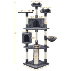 Yaheetech 79-in Plush Cat Tree & Condo -Pet Cat Supplies Store 1036326 PT2. AC SS1800 V1703797678
