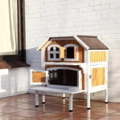 TRIXIE 2-Story Cottage Outdoor Wooden Cat House -Pet Cat Supplies Store 118986 PT5. AC SS1800 V1492200744