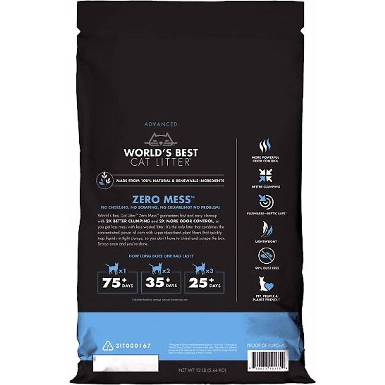 World's Best Zero Mess Unscented Clumping Corn Cat Litter 2 World's Best Zero Mess Unscented Clumping Corn Cat Litter - Image 2