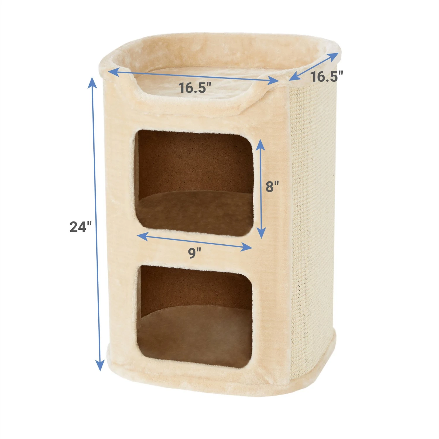 Frisco 24-in 2-Story Faux Fur Cat Condo 2 Frisco 24-in 2-Story Faux Fur Cat Condo - Image 2