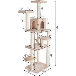 GleePet 74-in Faux Fur Cat Tree & Condo -Pet Cat Supplies Store 130298 PT8. AC SS1800 V1639789314