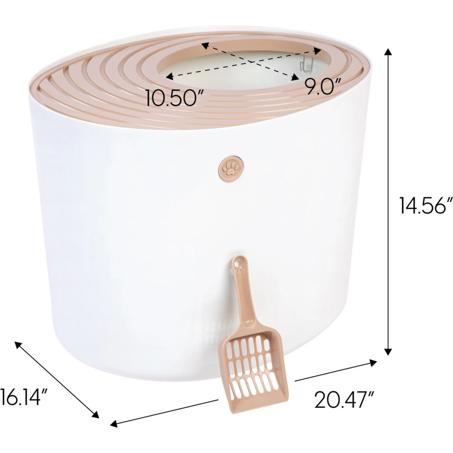 IRIS USA Round Top Entry Cat Litter Box & Scoop 2 IRIS USA Round Top Entry Cat Litter Box & Scoop - Image 2