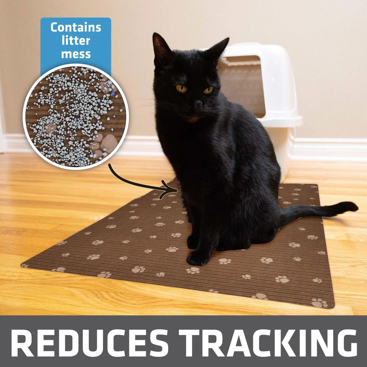 Drymate Protective & Decorative Cat Litter Mat, Brown Stripe, Large, 20-in X 28-in 2 Drymate Protective & Decorative Cat Litter Mat, Brown Stripe, Large, 20-in X 28-in - Image 2