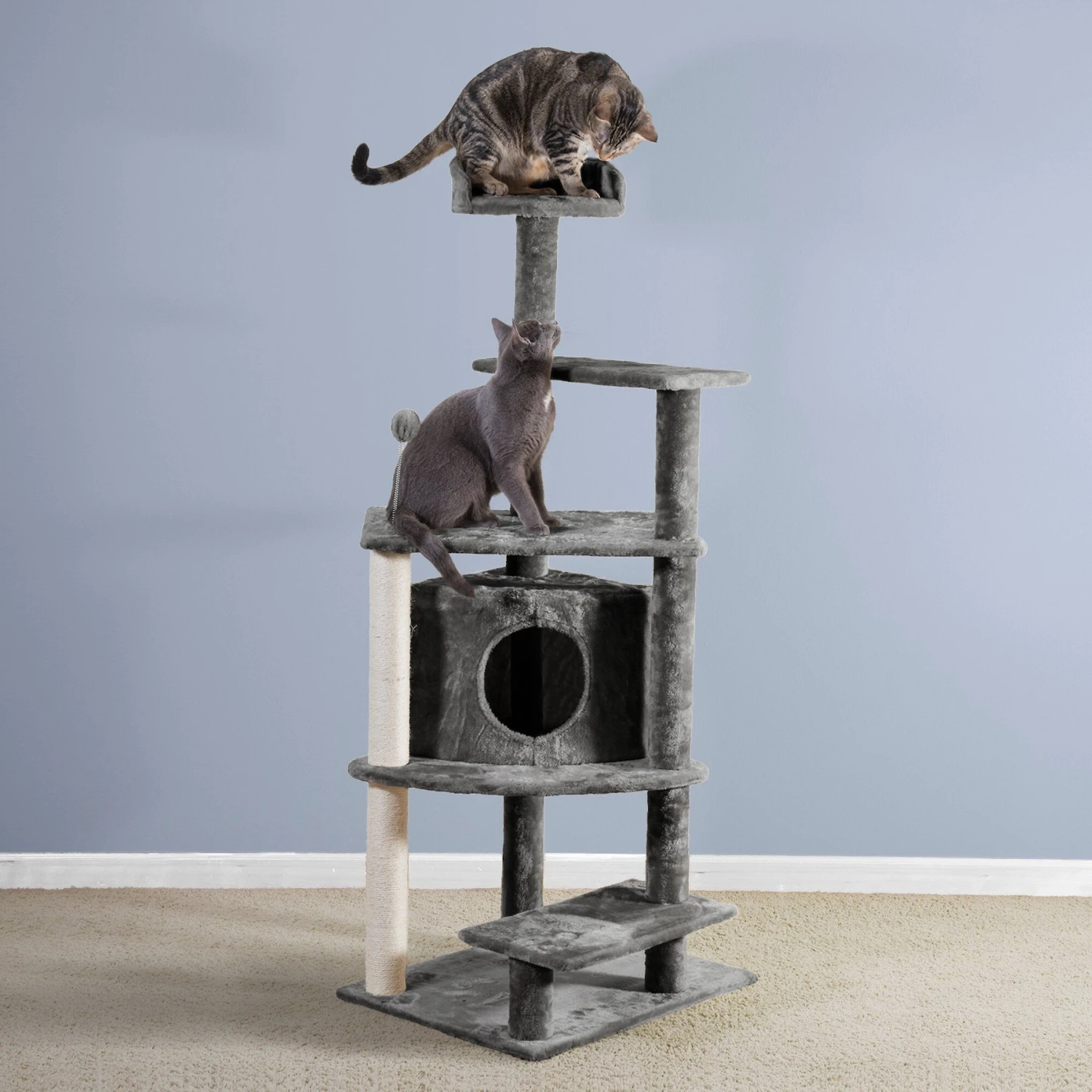 Tiger Tough Platform House Playground 59.8-in Faux Fur Cat Tree & Condo 1 Tiger Tough Platform House Playground 59.8-in Faux Fur Cat Tree & Condo