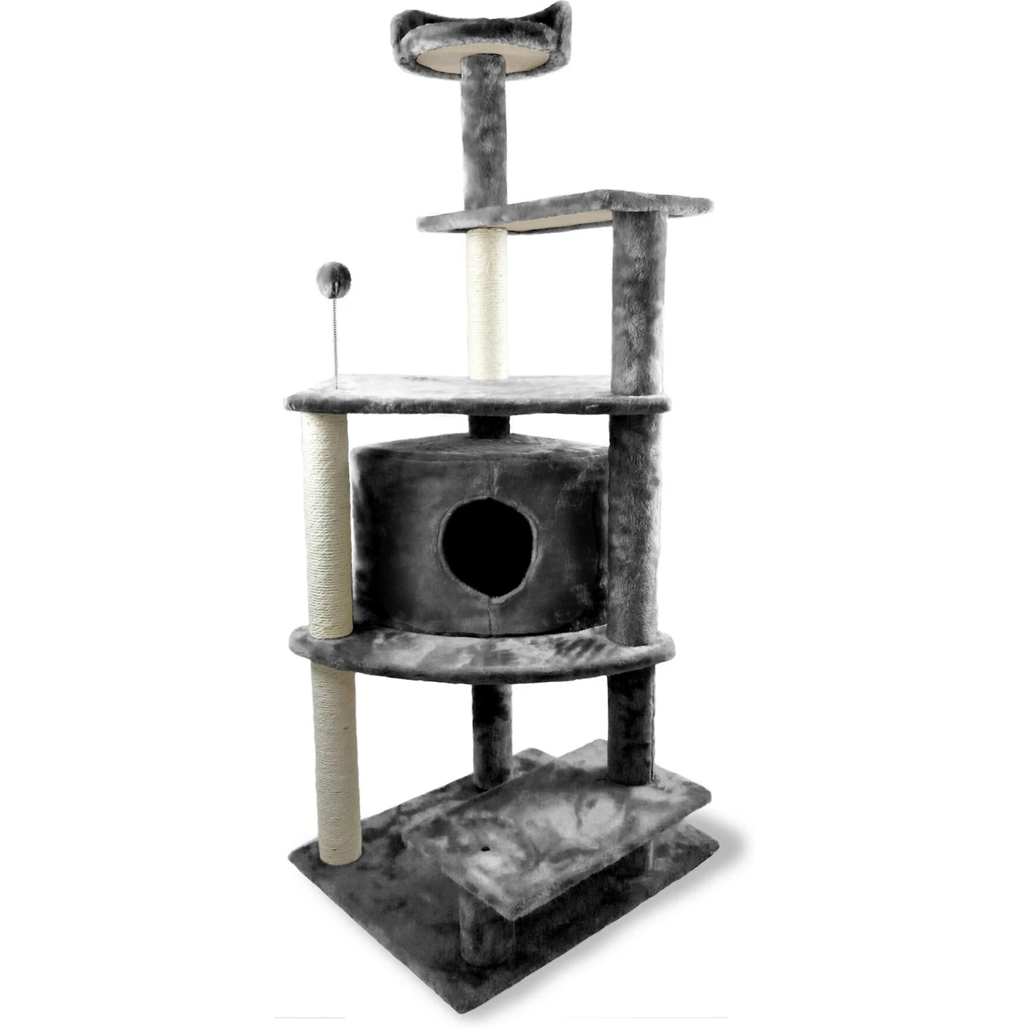 Tiger Tough Platform House Playground 59.8-in Faux Fur Cat Tree & Condo 3 Tiger Tough Platform House Playground 59.8-in Faux Fur Cat Tree & Condo - Image 3