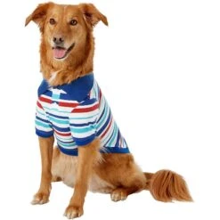 Frisco Striped Dog & Cat Polo Shirt, Red & Blue -Pet Cat Supplies Store 153590 PT2. AC SS1800 V1624902150