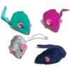 Ethical Pet Spot Rainbow Plush Rattling Mice Cat Toy With Catnip, Color Varies, 12-pack