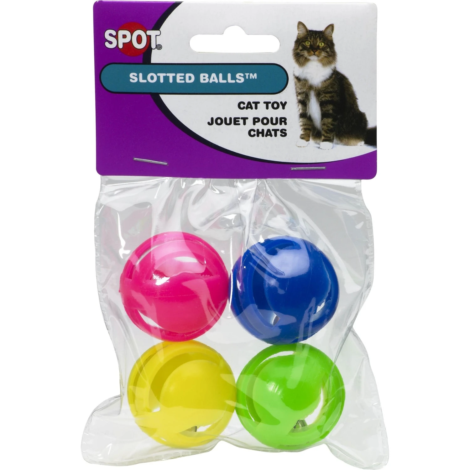 Ethical Pet Spot Slotted Balls Cat Toy, 4-pack 3 Ethical Pet Spot Slotted Balls Cat Toy, 4-pack - Image 3