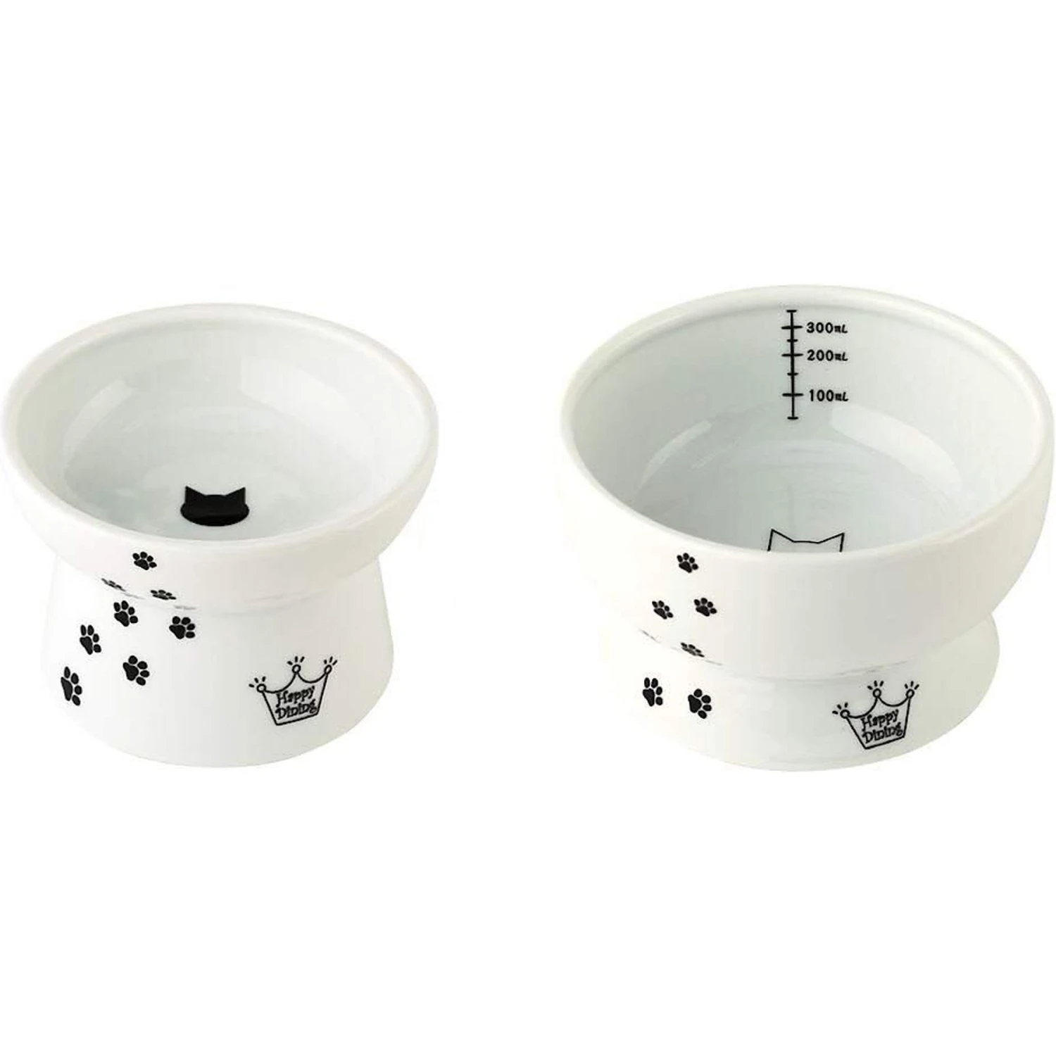 Necoichi Ceramic Elevated Cat Food & Water Bowl Set 1 Necoichi Ceramic Elevated Cat Food & Water Bowl Set