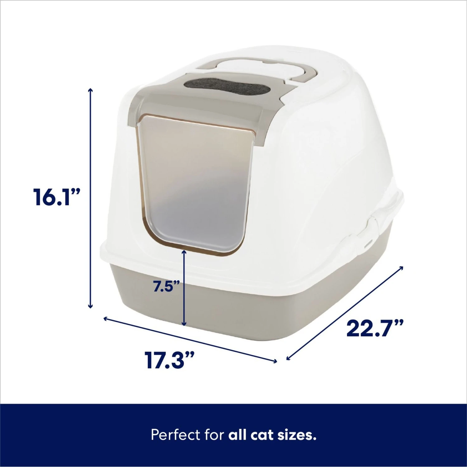 Frisco Flip Top Hooded Cat Litter Box, Gray, Large, 22-in 2 Frisco Flip Top Hooded Cat Litter Box, Gray, Large, 22-in - Image 2