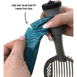 Fresh Kitty Large Deluxe Cat Litter Scoop With Waste Bag Handle -Pet Cat Supplies Store 166726 PT4. AC SS1800 V1556198286