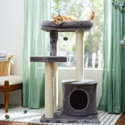 Pet Cat Supplies Store 18 Frisco 42-in Heavy Duty Faux Fur Cat Tree & Condo