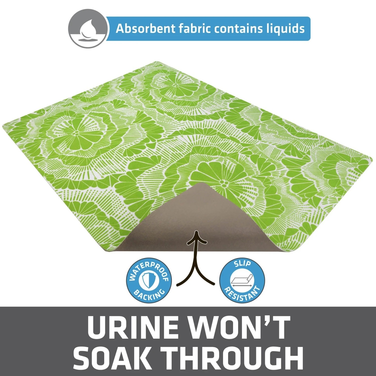 Drymate Protective & Decorative Cat Litter Mat, Surf Green, Large, 20-in X 28-in 3 Drymate Protective & Decorative Cat Litter Mat, Surf Green, Large, 20-in X 28-in - Image 3