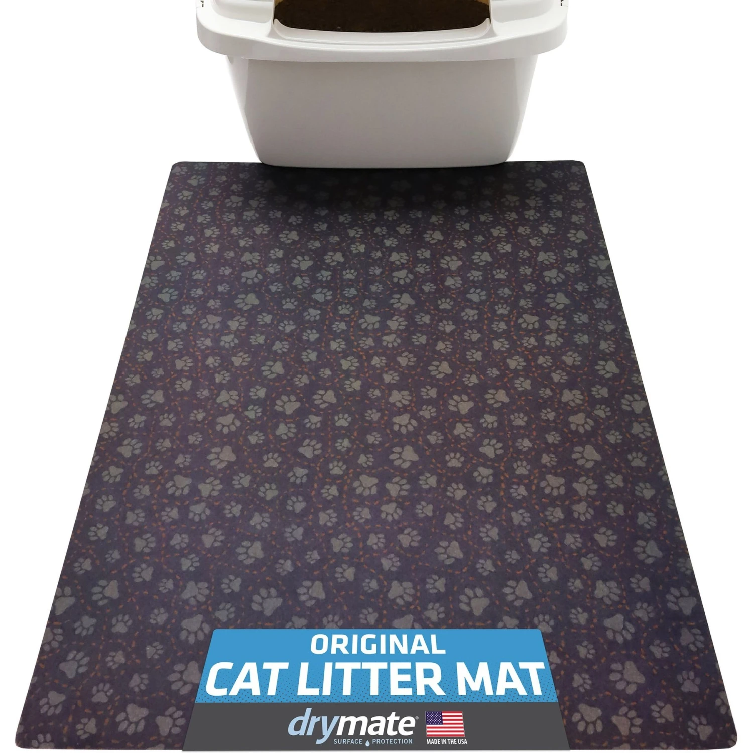 Drymate Protective & Decorative Cat Litter Mat, Paw Path Tan, Large, 20-in X 28-in 1 Drymate Protective & Decorative Cat Litter Mat, Paw Path Tan, Large, 20-in X 28-in