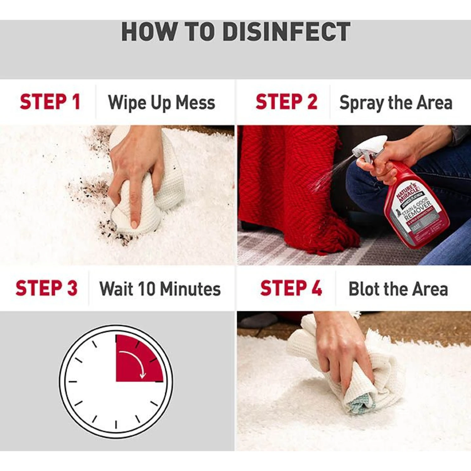 Nature's Miracle Advanced Platinum Cat Antibacterial Stain Remover & Odor Eliminator Spray, 32-oz Bottle 5 Nature's Miracle Advanced Platinum Cat Antibacterial Stain Remover & Odor Eliminator Spray, 32-oz Bottle - Image 5