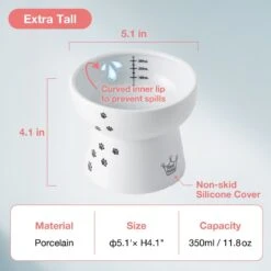 Necoichi Ceramic Elevated Cat Water Bowl -Pet Cat Supplies Store 183505 PT4. AC SS1800 V1627495606