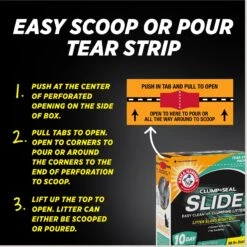 Arm & Hammer Litter SLIDE Easy Clean-Up Clumping Cat Litter Non-Stop Odor Control With 10 Days Of Odor Control -Pet Cat Supplies Store 184408 PT2. AC SS1800 V1663797261