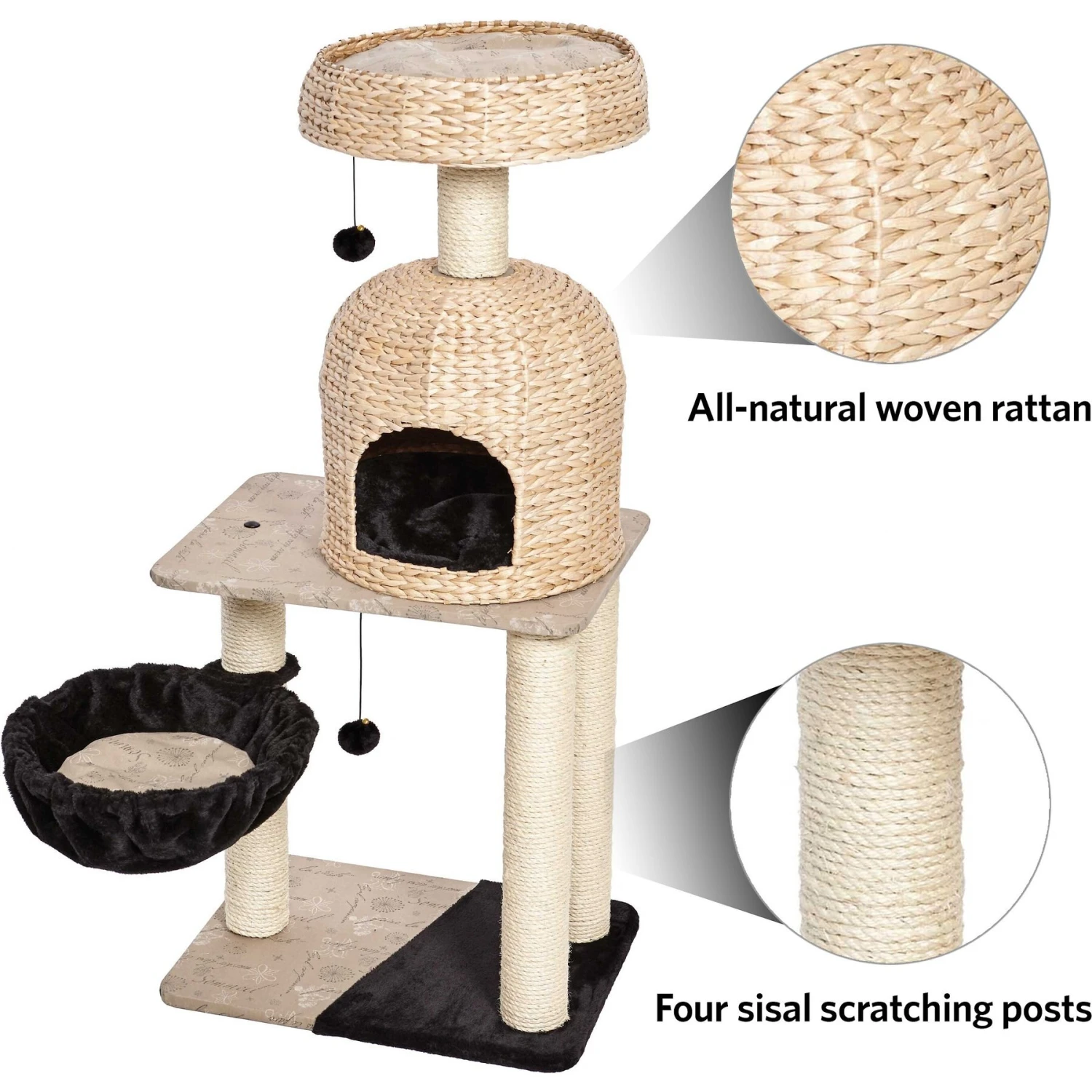 MidWest Feline Nuvo Reid 51.75-in Modern Wicker Cat Tree & Condo 4 MidWest Feline Nuvo Reid 51.75-in Modern Wicker Cat Tree & Condo - Image 4