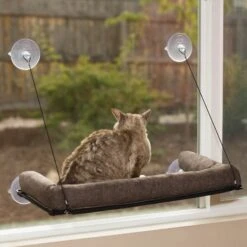 K&H Pet Products EZ Mount Deluxe Bolster Cat Window Perch