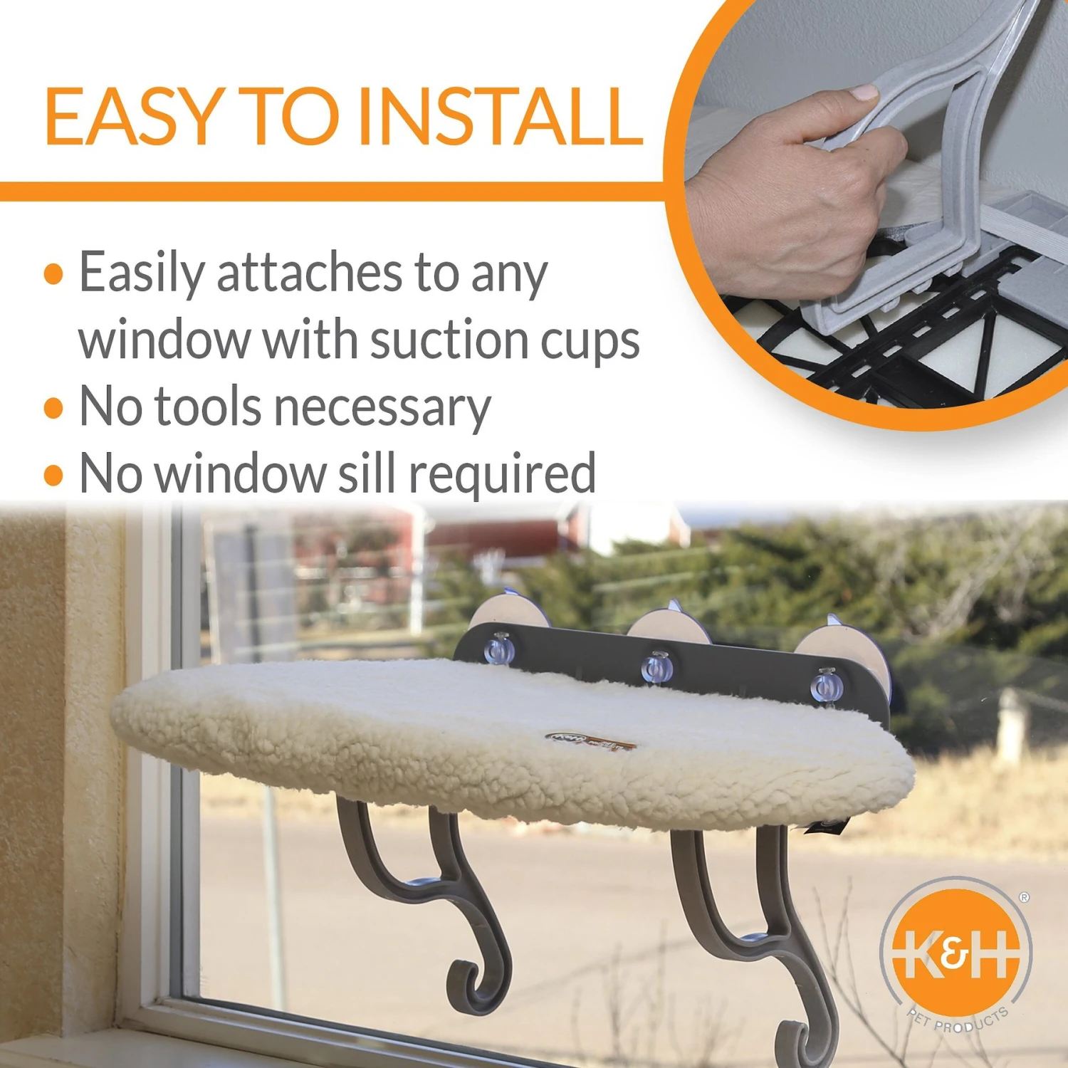 K&H Pet Products Universal Mount Cat Window Perch 3 K&H Pet Products Universal Mount Cat Window Perch - Image 3