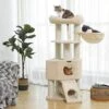 FEANDREA 55.5-in Faux Fleece Cat Tree & Condo