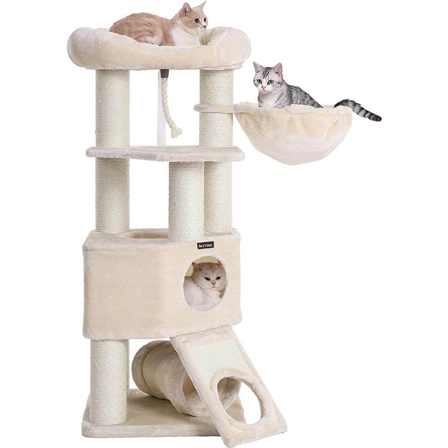 FEANDREA 55.5-in Faux Fleece Cat Tree & Condo 8 FEANDREA 55.5-in Faux Fleece Cat Tree & Condo - Image 8