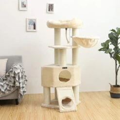 FEANDREA 55.5-in Faux Fleece Cat Tree & Condo 17 FEANDREA 55.5-in Faux Fleece Cat Tree & Condo -Pet Cat Supplies Store 205223 PT8. AC SS1800 V1648064227