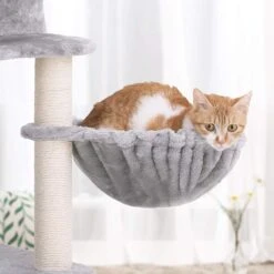 FEANDREA 55.1-in Faux Fleece Cat Tree & Condo -Pet Cat Supplies Store 205247 PT6. AC SS1800 V1648064518