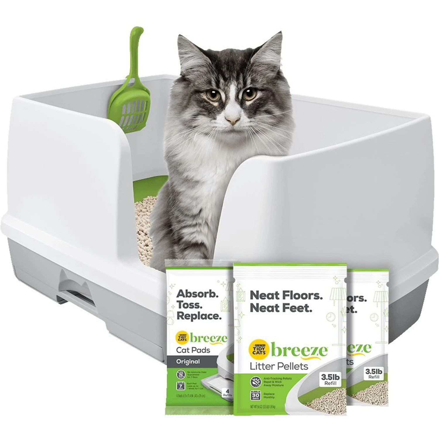 Tidy Cats Breeze X-Large Multi-Cat Starter Kit Litter Box, Litter Pallets & Pads 1 Tidy Cats Breeze X-Large Multi-Cat Starter Kit Litter Box, Litter Pallets & Pads