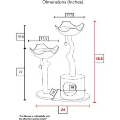 Mau Lifestyle Cento 46-in Modern Wooden Cat Tree & Condo -Pet Cat Supplies Store 211729 PT7. AC SS1800 V1626743188