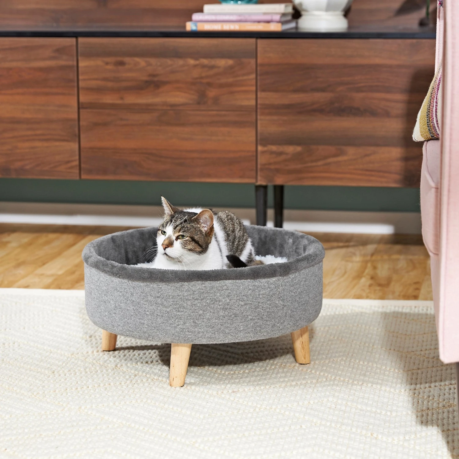 Frisco Modern Round Elevated Cat Bed 1 Frisco Modern Round Elevated Cat Bed