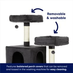 Frisco 64-in Cat Tree With Hammock, Condo, 2 Top Perches With Bed -Pet Cat Supplies Store 214387 PT3. AC SS1800 V1667227576