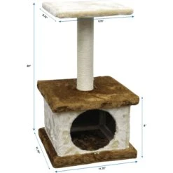 Go Pet Club 22-in Economical Cat Tree Condo, Beige/Brown -Pet Cat Supplies Store 216916 PT3. AC SS1800 V1671226226