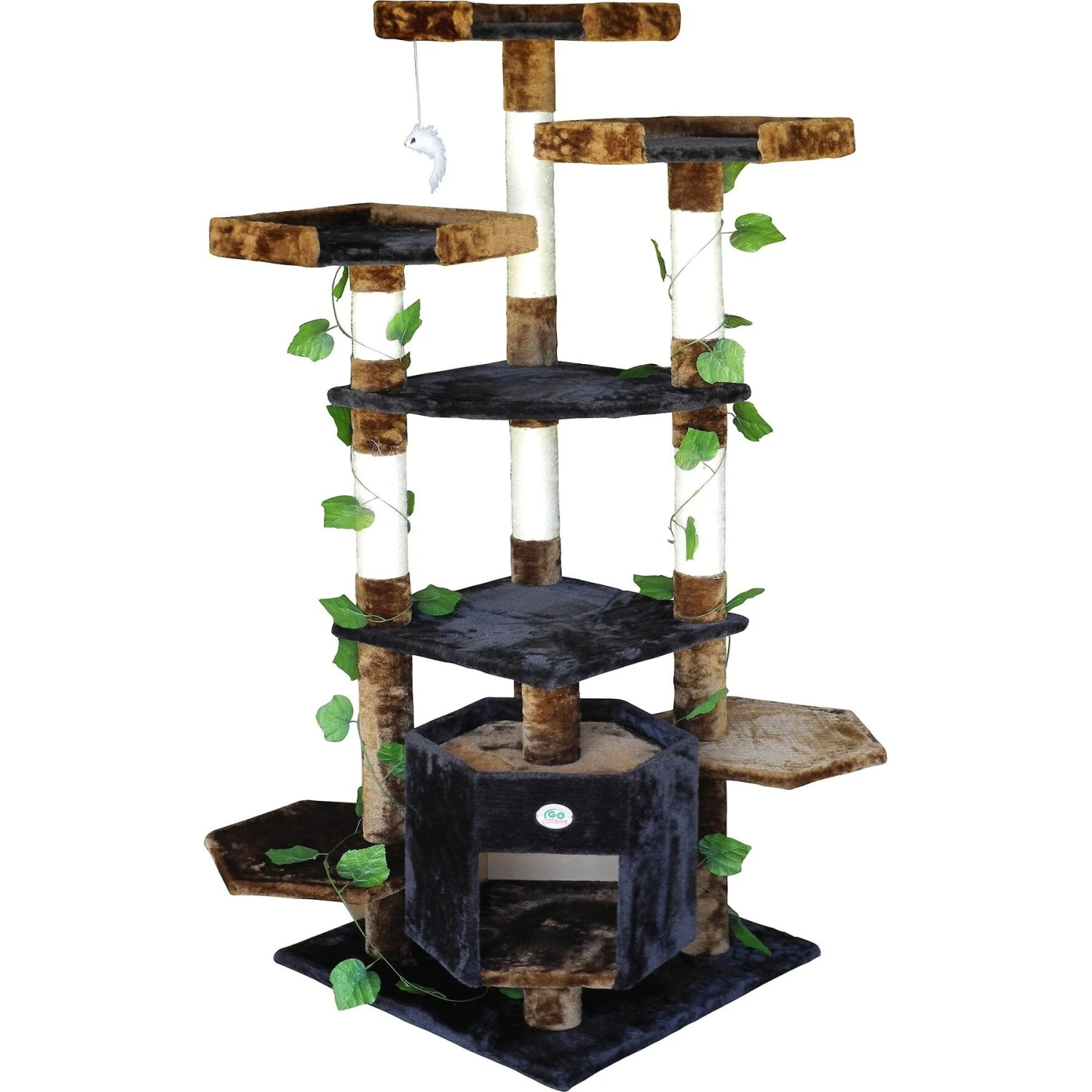 Go Pet Club 67-in Forest With Leaves Cat Tree, Blue/ Brown 3 Go Pet Club 67-in Forest With Leaves Cat Tree, Blue/ Brown - Image 3