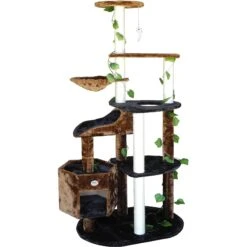 Go Pet Club 74-in Forest With Leaves Cat Tree, Black/ Brown -Pet Cat Supplies Store 217146 pt2. AC SS1800 V1579196012