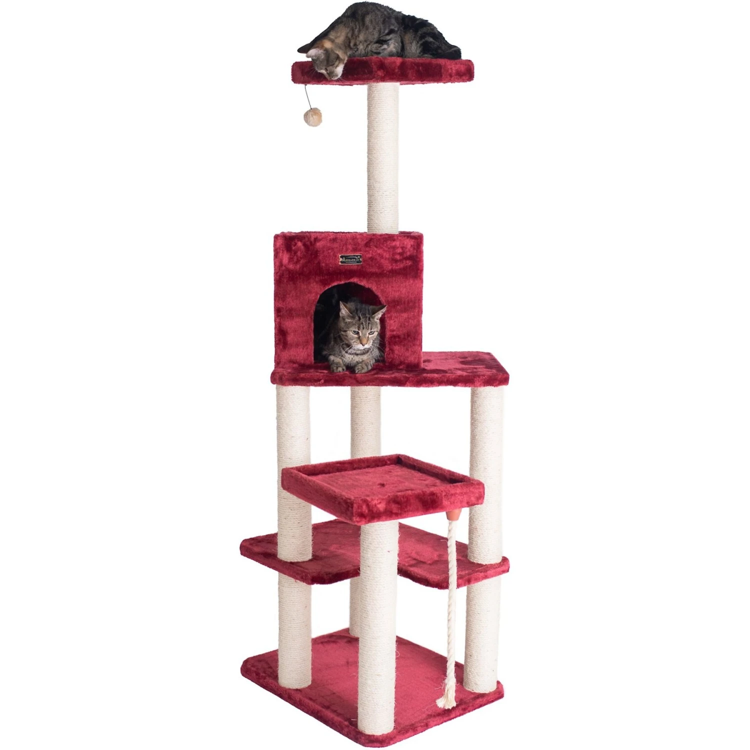 Armarkat 69-in Faux Fur Covered House & Cat Tree 1 Armarkat 69-in Faux Fur Covered House & Cat Tree