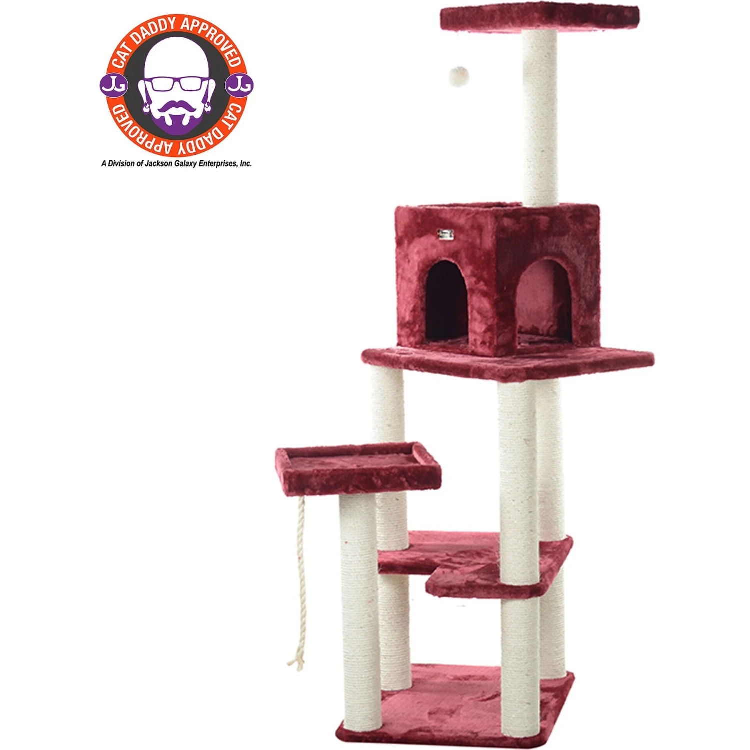 Armarkat 69-in Faux Fur Covered House & Cat Tree 3 Armarkat 69-in Faux Fur Covered House & Cat Tree - Image 3