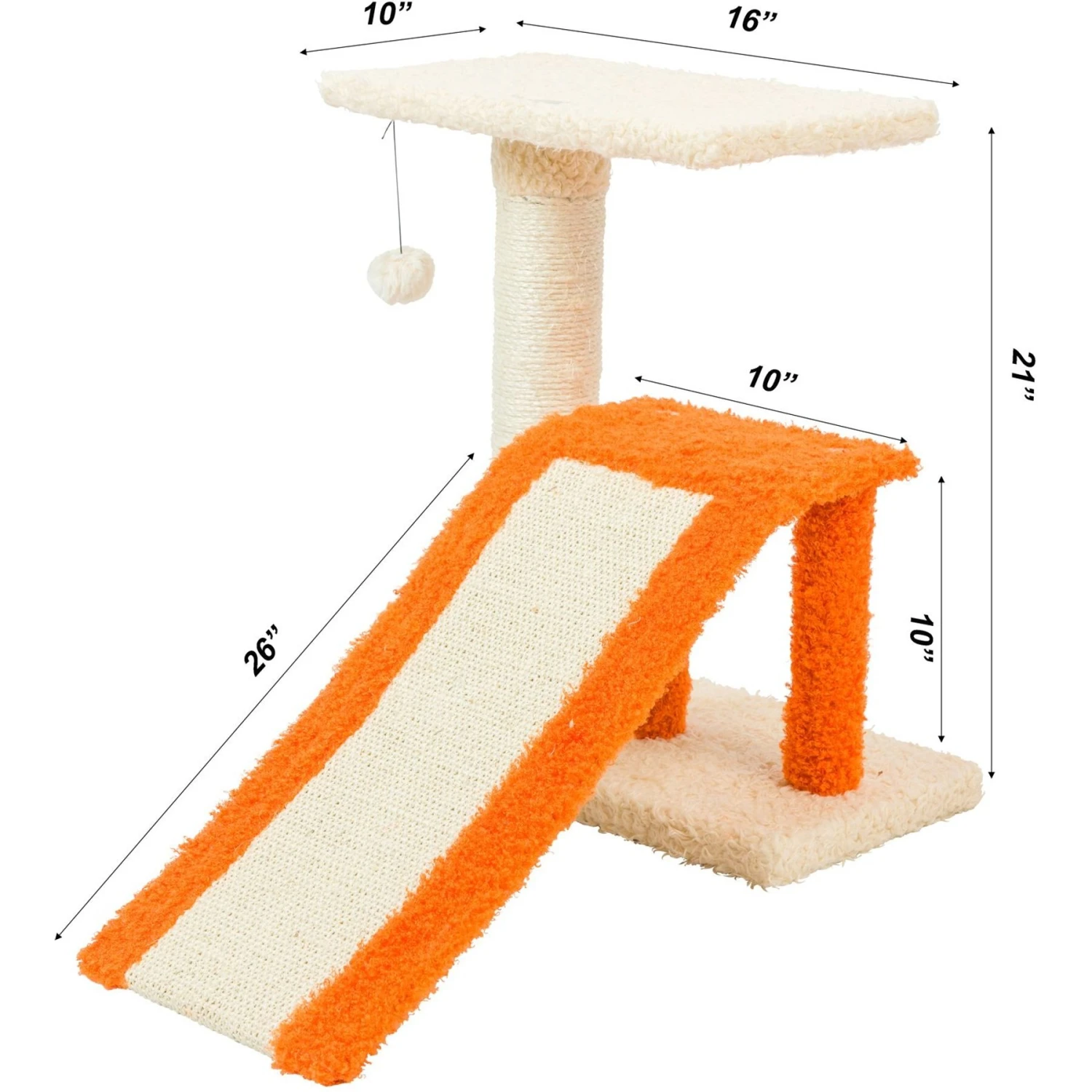 Armarkat Real Wood Sisal Carpet Ramp & Two-Level Platform Cat Tree 8 Armarkat Real Wood Sisal Carpet Ramp & Two-Level Platform Cat Tree - Image 8
