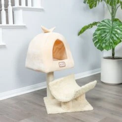 Armarkat 31-in Cat Scratching Post & Condo Cat Tree, Goldenrod 11 Armarkat 31-in Cat Scratching Post & Condo Cat Tree, Goldenrod -Pet Cat Supplies Store 219012 PT2. AC SS1800 V1603326106