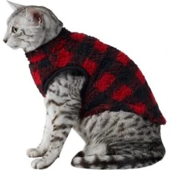 Frisco Ultra Lightweight Plaid Dog & Cat Fleece Vest -Pet Cat Supplies Store 224280 PT2. AC SS1800 V1599496583