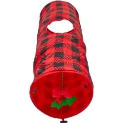 Frisco Holiday Buffalo Plaid Foldable Play Tunnel Cat Toy With Catnip -Pet Cat Supplies Store 228549 PT2. AC SS1800 V1632774784