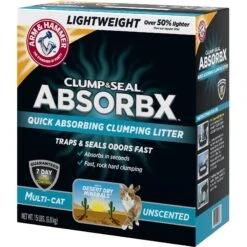 Arm & Hammer Litter Clump & Seal AbsorbX Absorbing Unscented Multi-Cat Cat Litter -Pet Cat Supplies Store 232642 PT2. AC SS1800 V1615932395