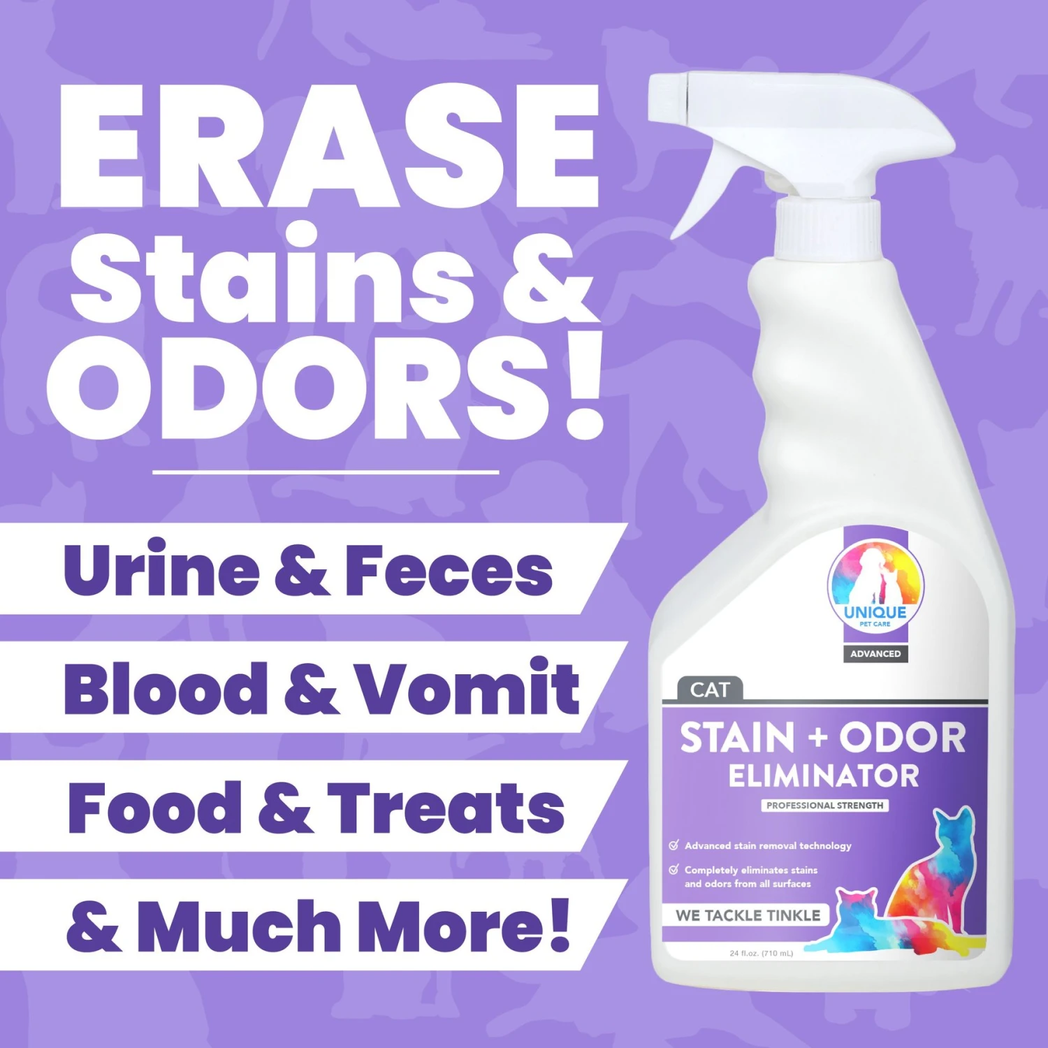 Unique Pet Care Sweet Tangerine Cat Odor + Stain Remover, 24-oz Bottle 2 Unique Pet Care Sweet Tangerine Cat Odor + Stain Remover, 24-oz Bottle - Image 2