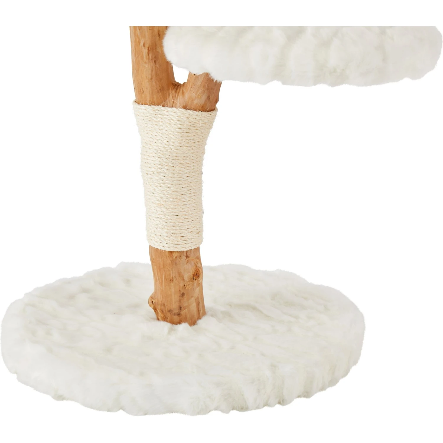 Frisco Natural Wood Modern Cat Tree With Toy, Ivory, Medium 6 Frisco Natural Wood Modern Cat Tree With Toy, Ivory, Medium - Image 6