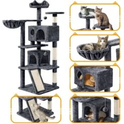 Yaheetech 57-in Plush Cat Tree & Condo 11 Yaheetech 57-in Plush Cat Tree & Condo -Pet Cat Supplies Store 242612 PT3. AC SS1800 V1680630833