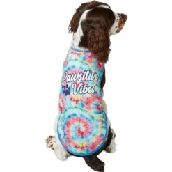 Frisco Pawsitive Vibes Tiedye Print Dog & Cat T-Shirt -Pet Cat Supplies Store 248783 PT3. AC SS1800 V1673304065