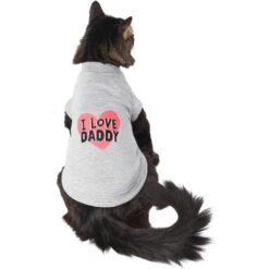 Frisco I Love Daddy Dog & Cat T-Shirt, Gray -Pet Cat Supplies Store 249263 PT2. AC SS1800 V1624616254