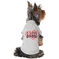 Frisco I Love Daddy Dog & Cat T-Shirt, Gray -Pet Cat Supplies Store 249263 PT3. AC SS1800 V1624618359